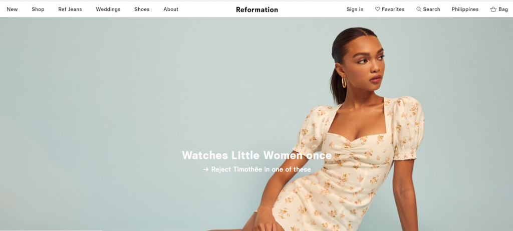 sustainable clothing brand reformation