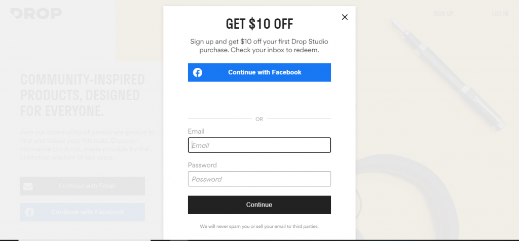 Drop Shopping Tutorial 4: Sign up or Log in to your Drop Account