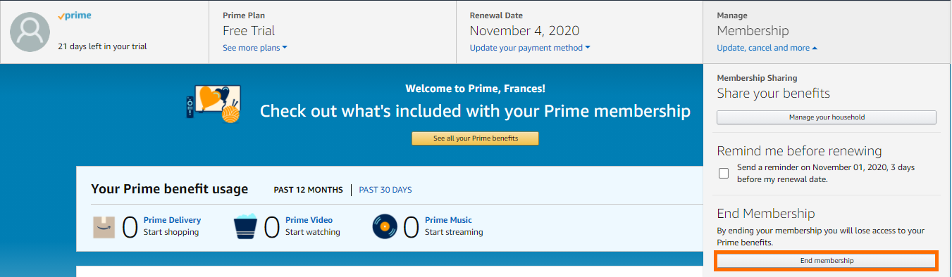 Free prime my to how amazon trial cancel 