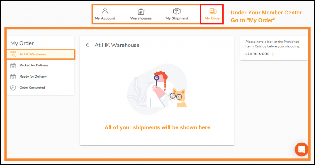 Gmarket Shopping Tutorial 14: Wait For Your Parcel To Be in Parcel Management “Arrived At HK Warehouse”