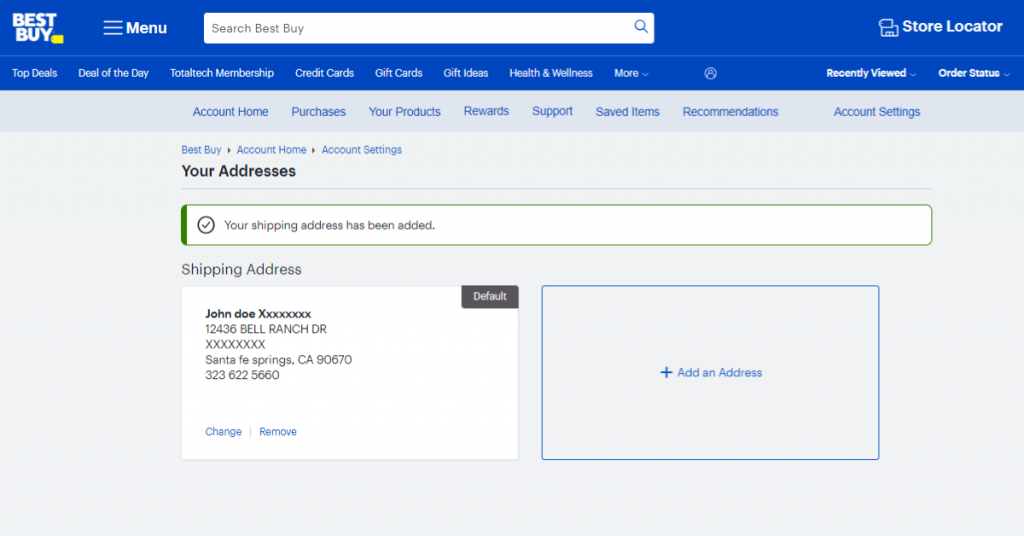 Step 03.1: Add Buyandship's LA Warehouse Address