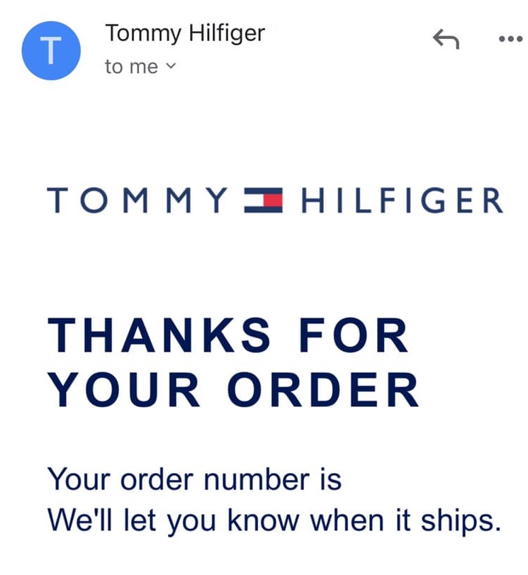 Tommy Hilfiger Shopping Tutorial 8: Place Order and Wait for Confirmation Email