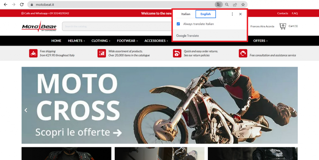 Google Translate Motobeat Italy's Site! 