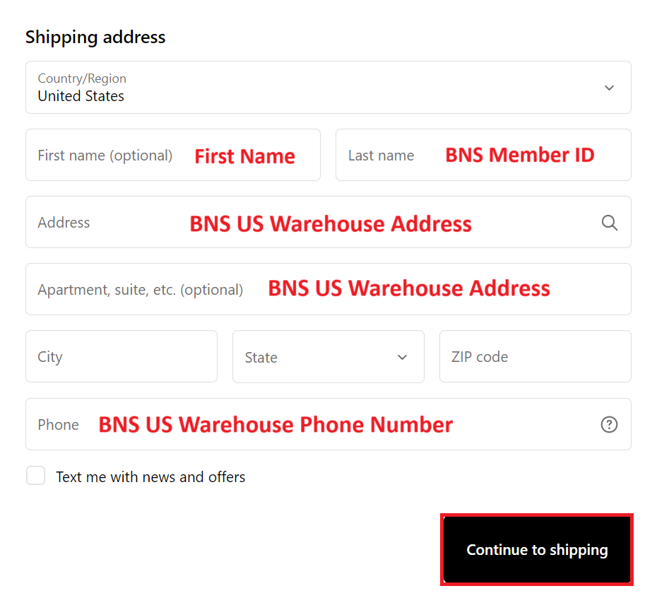 The Inkey List Shopping Tutorial 6: Add Buyandship's US Warehouse Address in the Shipping Tab