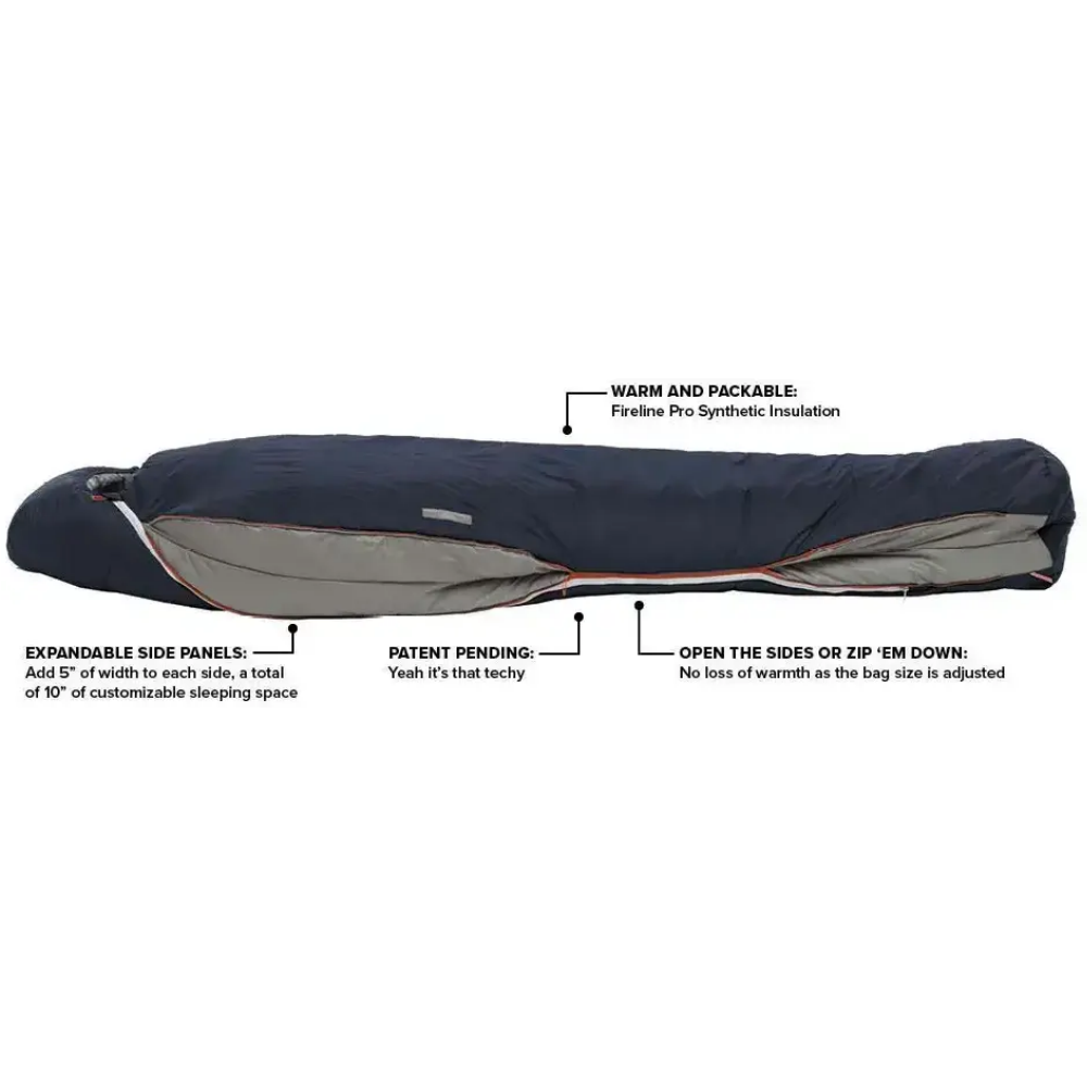 BIG AGNES TORCHLIGHT CAMP 20 DEGREES FIRELINE PRO SLEEPING BAG