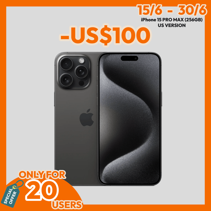 [US] iPhone 15 Pro Max (256GB) - Black Titanium