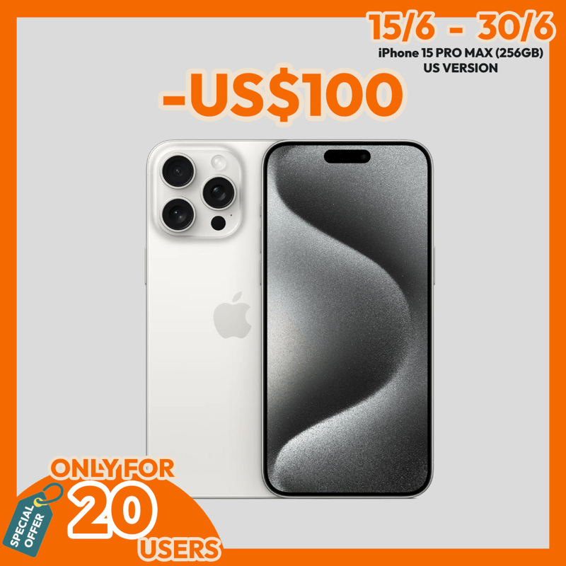 [US] iPhone 15 Pro Max (256GB) - White Titanium