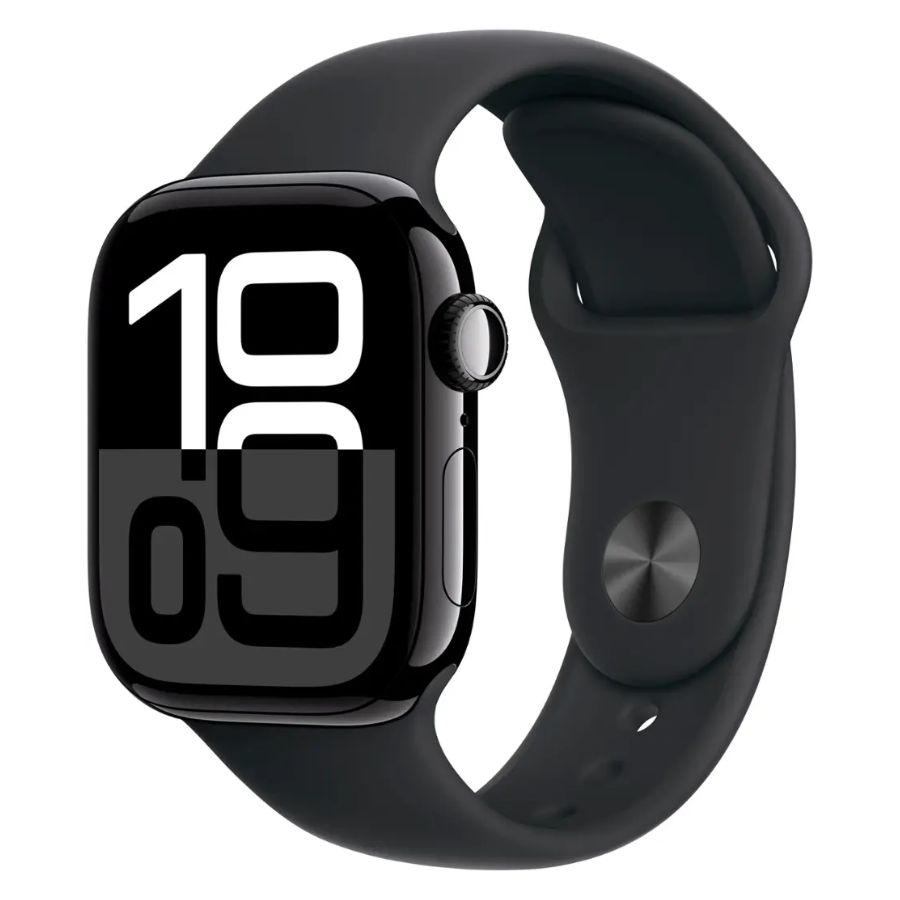 Apple Watch Series 10 (GPS) 42mm Aluminum Case with Black Sport Band