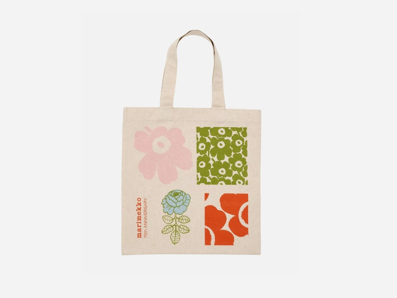 Marimekko Vankka 75th Anniversary reversible tote bag in multicolour patchwork print, Japan-exclusive